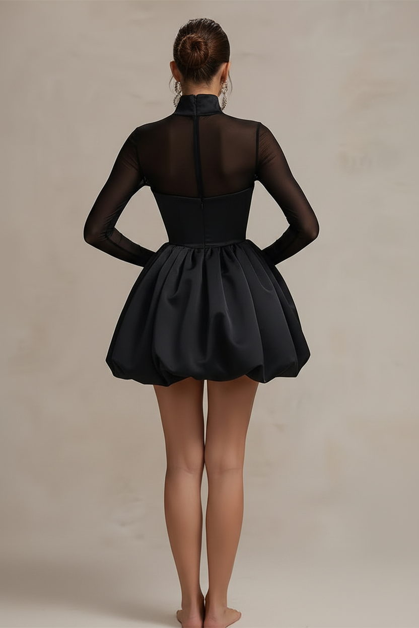 Black Bubble Dress Back View
