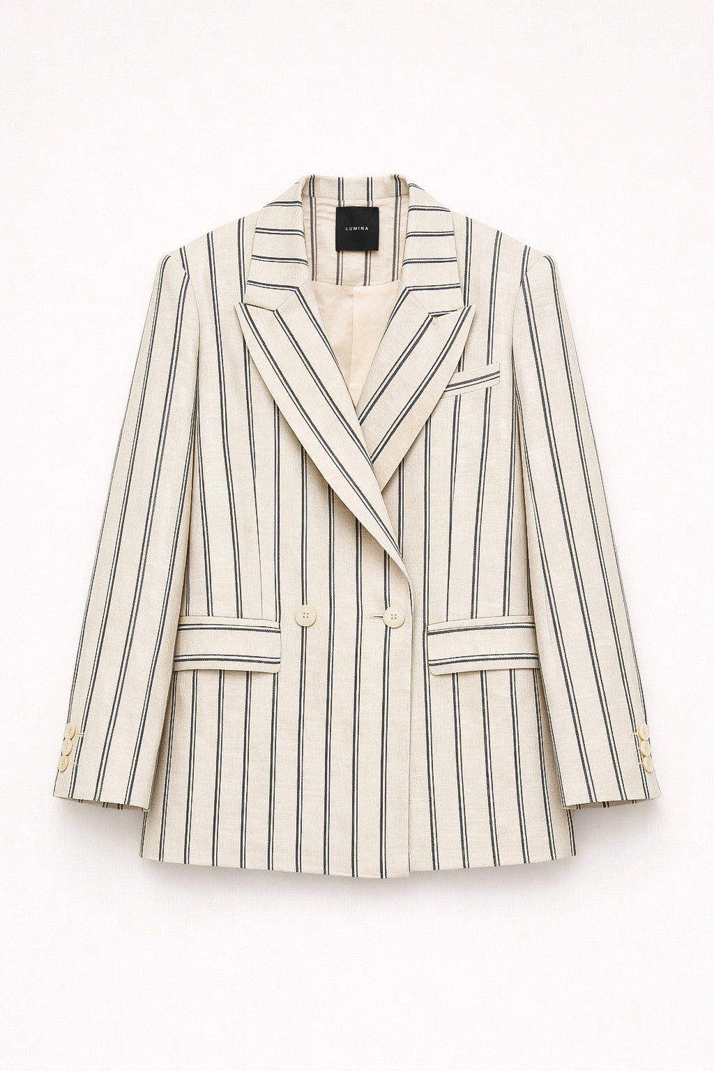 BLAZER A RIGHE IN LINO by Lumina