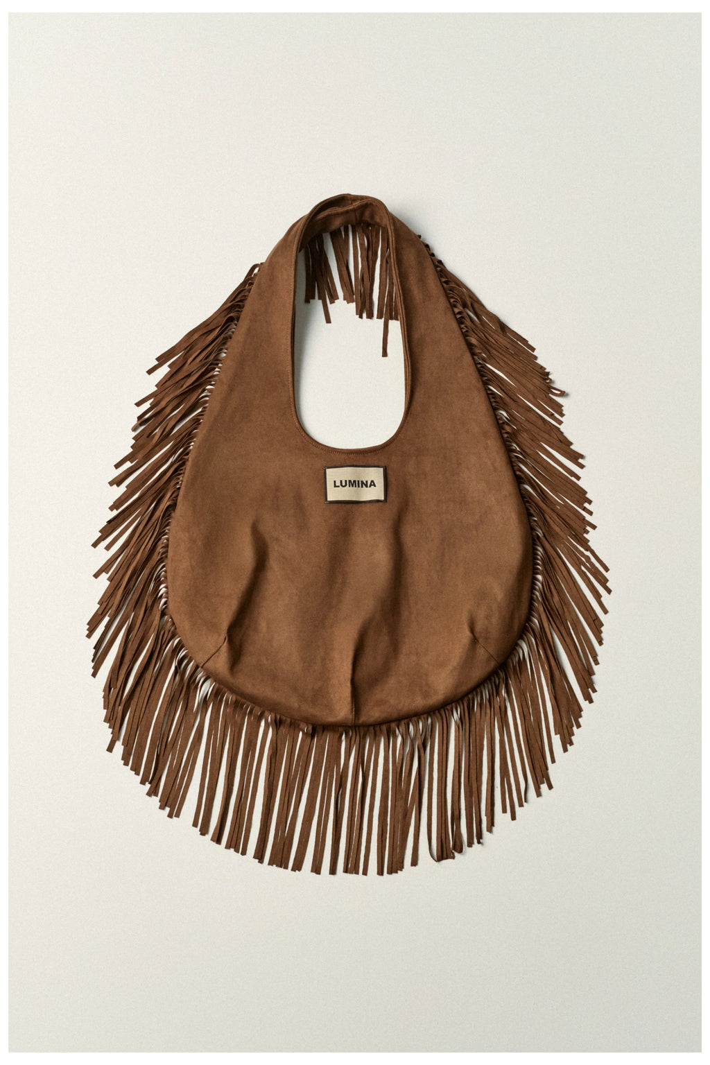 BORSA SCAMOSCIATA CON FRANGE BY LUMINA