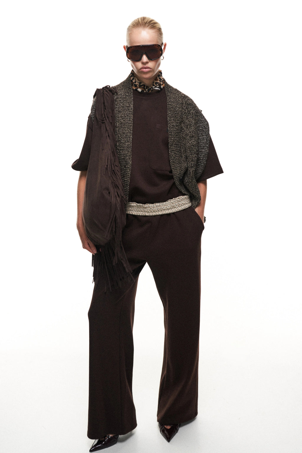 BORSA SCAMOSCIATA CON FRANGE BY LUMINA