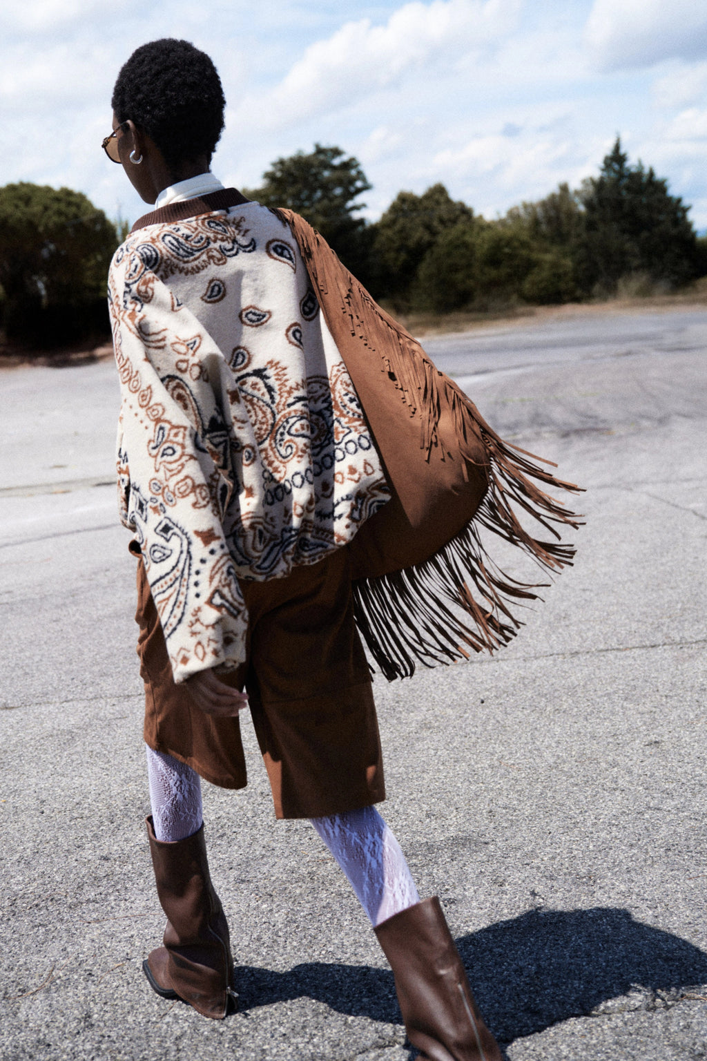 BORSA SCAMOSCIATA CON FRANGE BY LUMINA