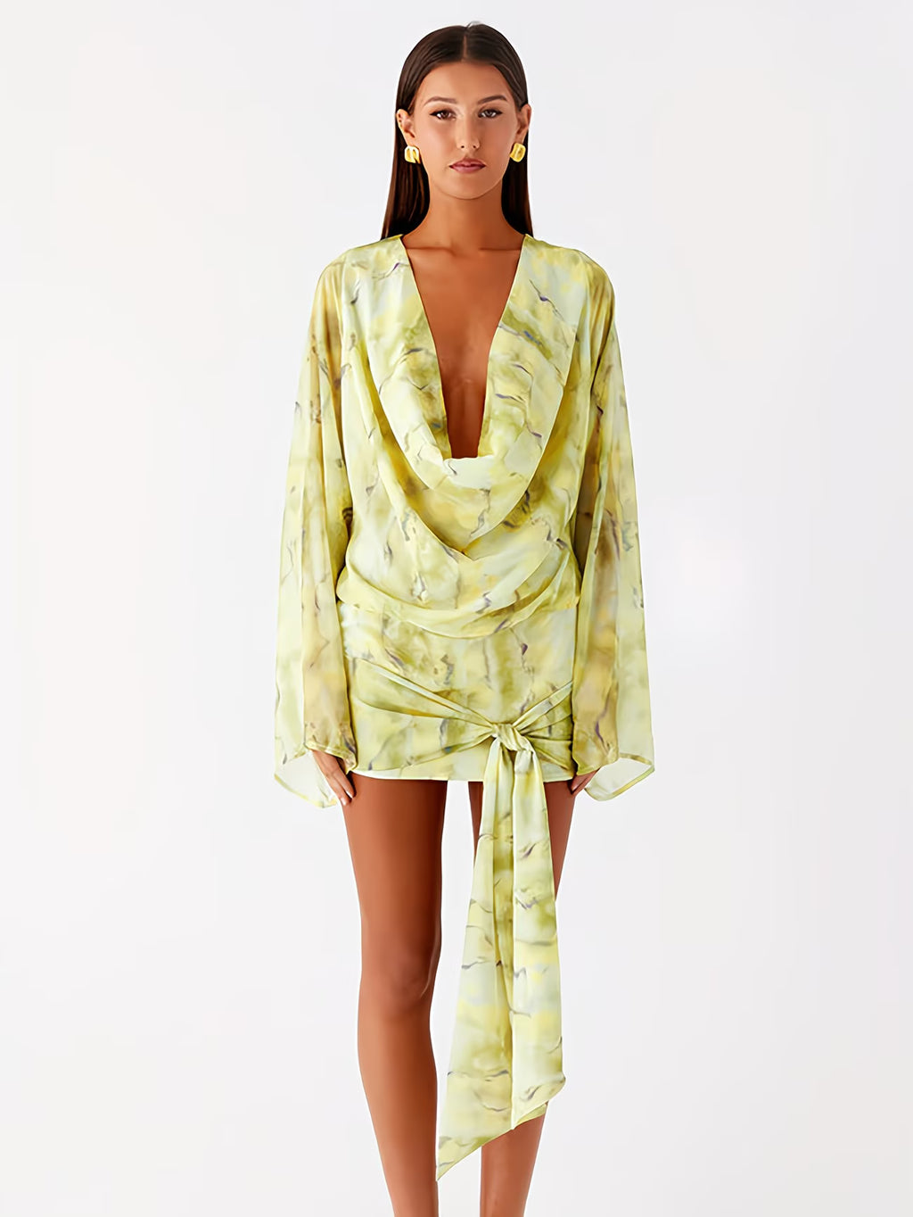 ABITO LIME CON STAMPA ACQUERELLO