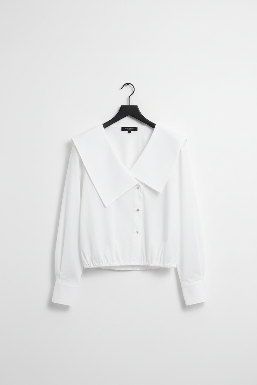 CAMICIA BIANCA CON COLLETTO MAXI