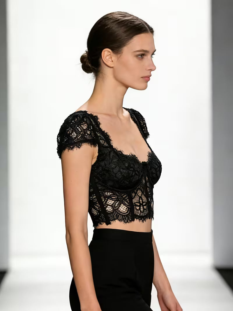 TOP CORSETTO IN PIZZO