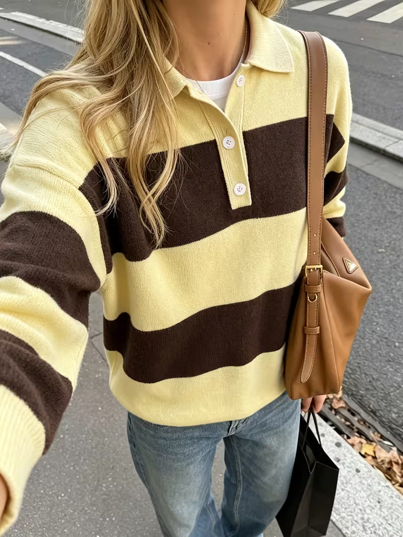 MAGLIA A RIGHE CON COLLETTO
