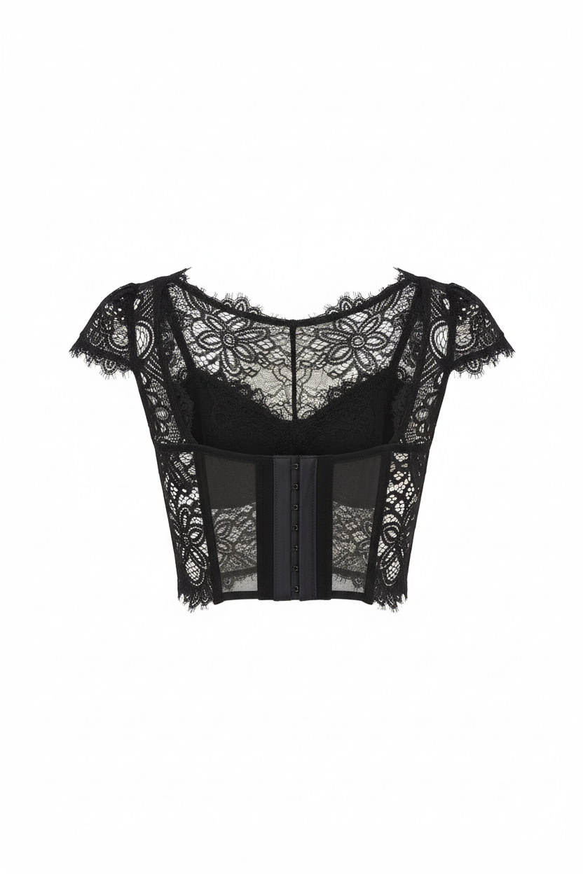 TOP CORSETTO IN PIZZO