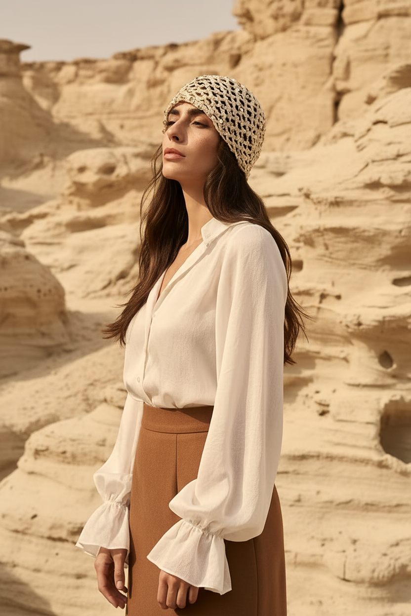 CUFFIETTA CROCHET CON PAILLETTES