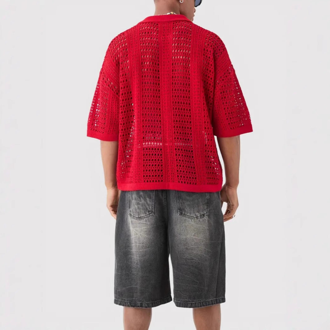 POLO IN MAGLIA TRAFORATA