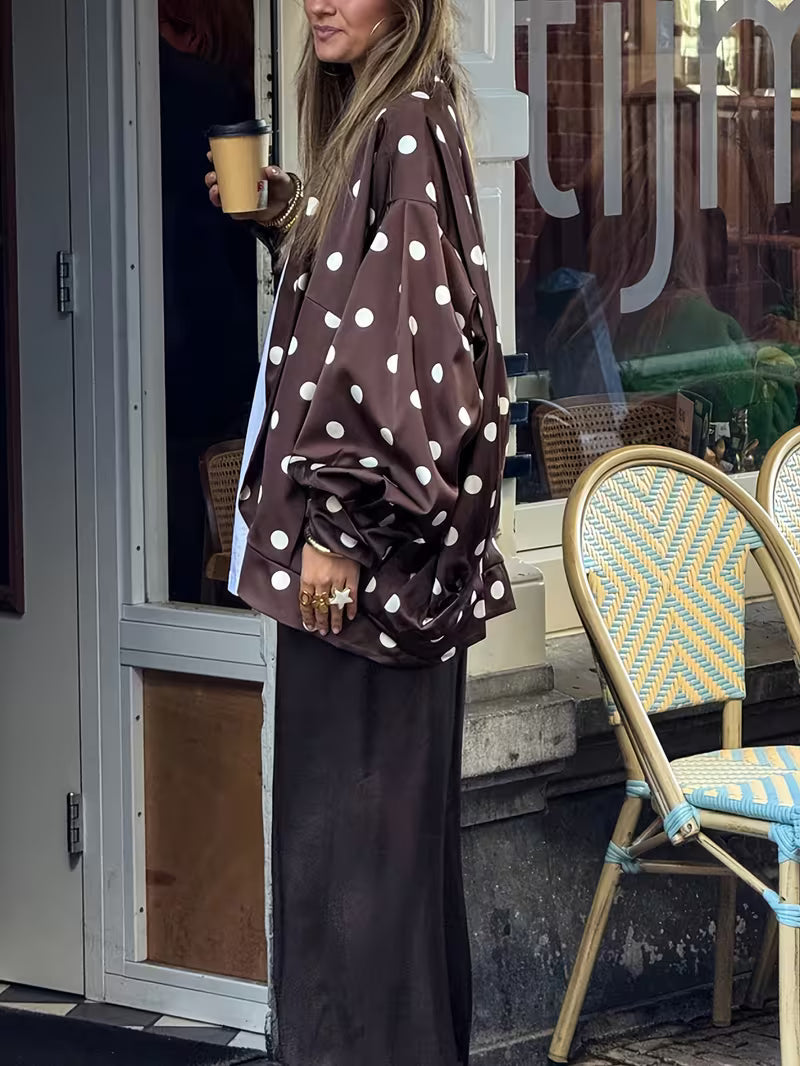 GIACCA KIMONO IN RASO A POIS