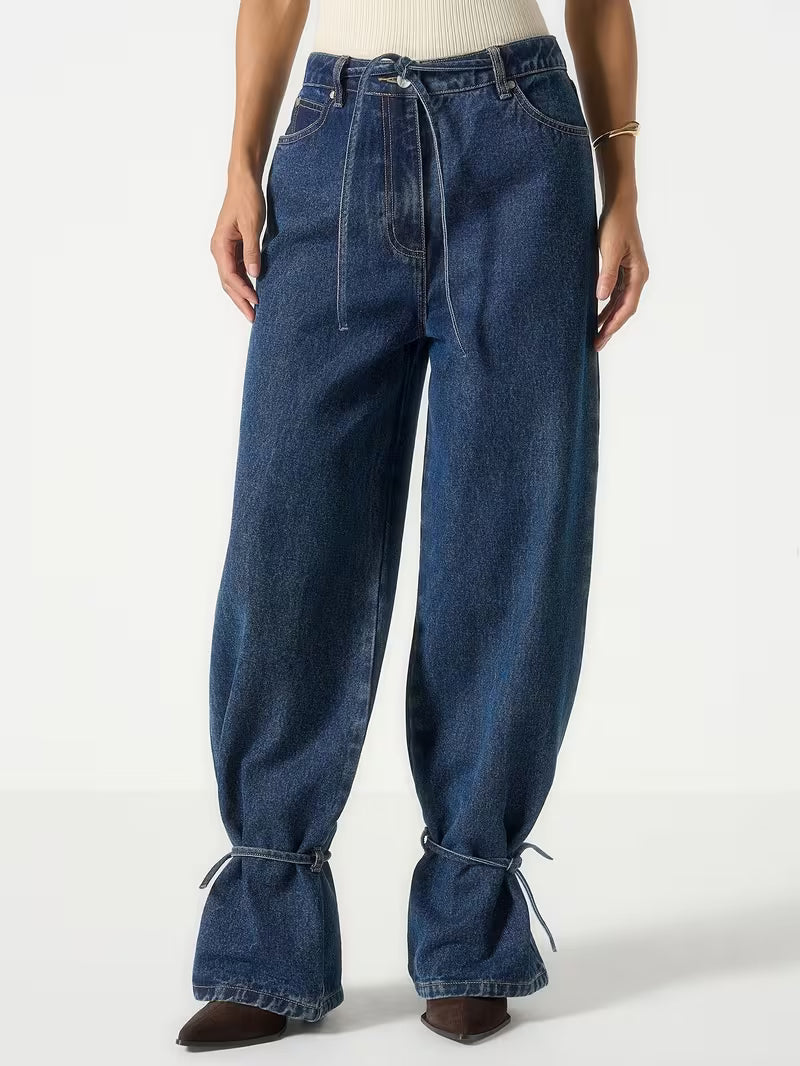 JEANS BALLOON CON LACCI ALLE CAVIGLIE