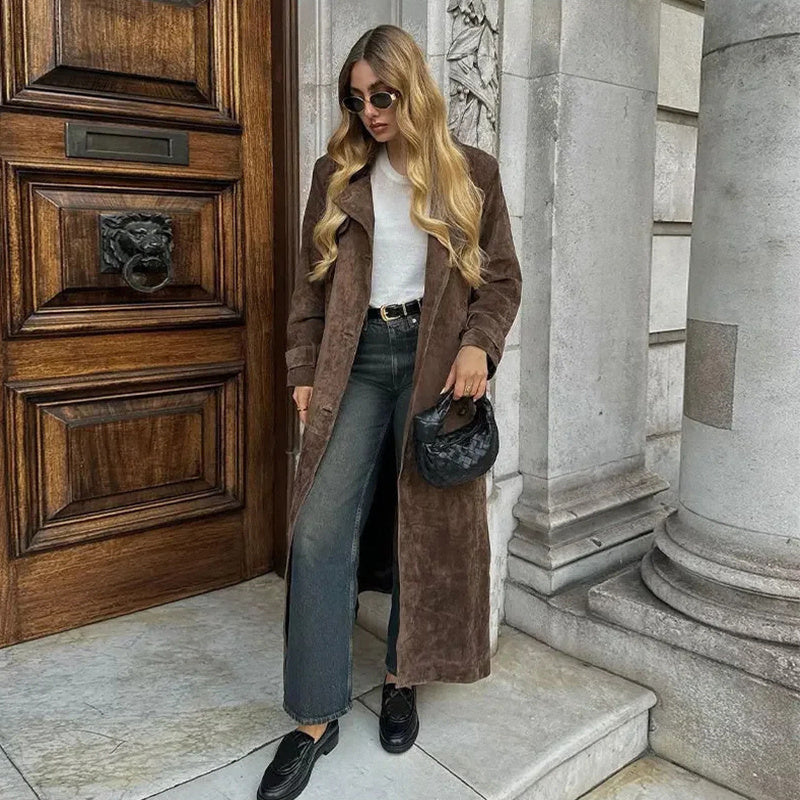 TRENCH LUNGO SCAMOSCIATO