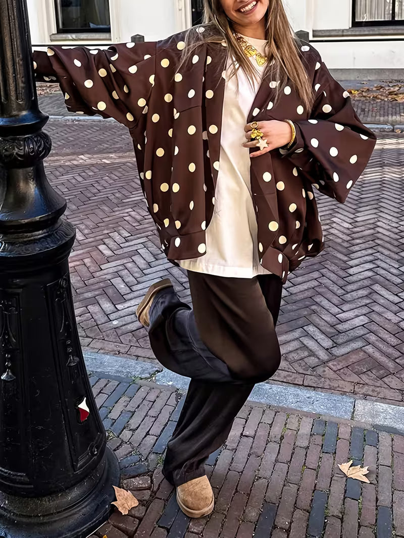 GIACCA KIMONO IN RASO A POIS