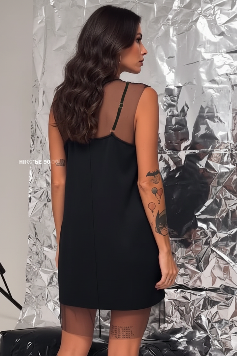 ABITO MINI IN MESH NERO