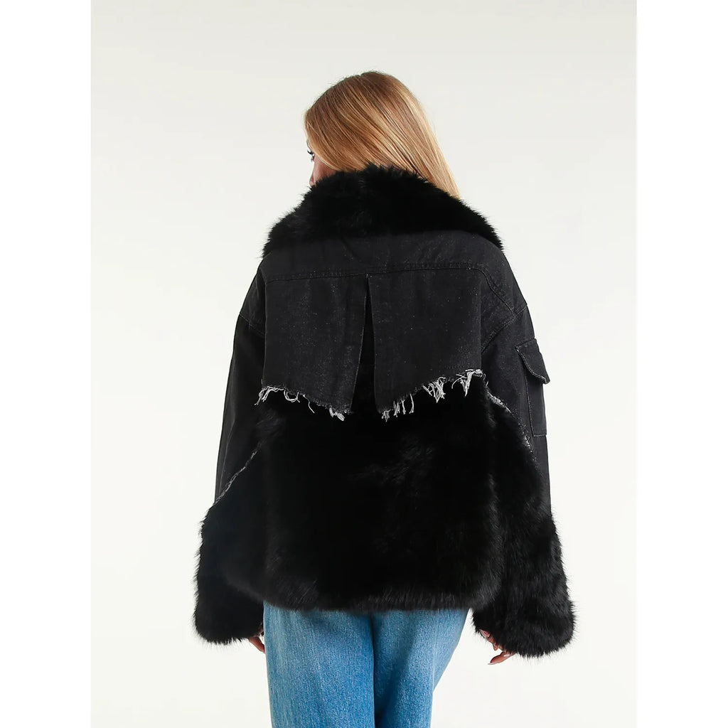 GIACCA DENIM E ECOPELLICCIA