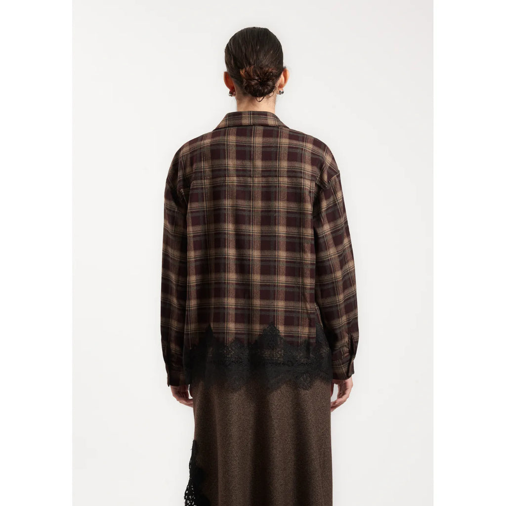 CAMICIA A SCACCHI CON PIZZO