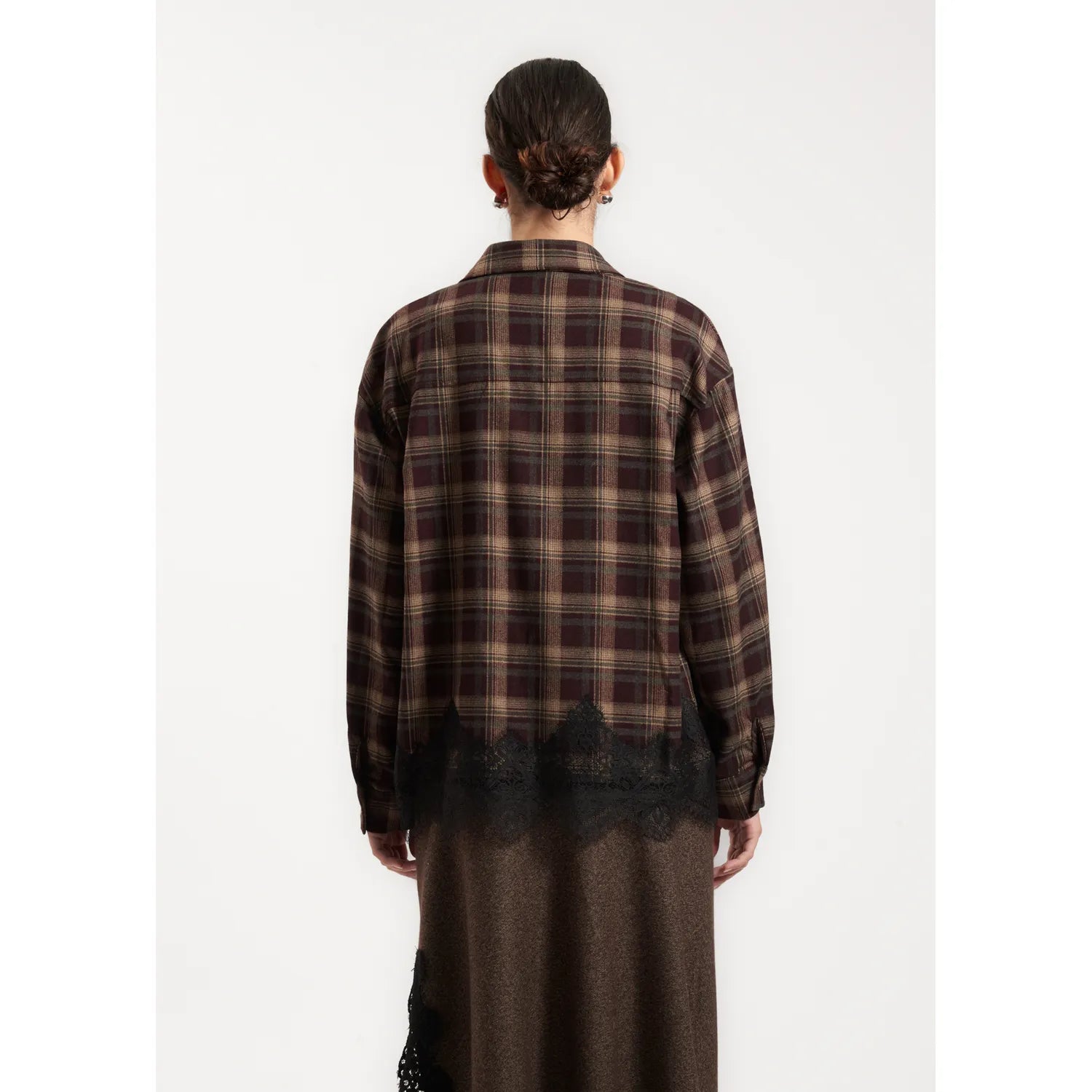 CAMICIA A SCACCHI CON PIZZO