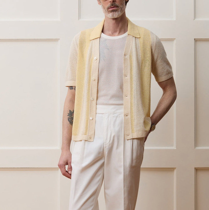 CAMICIA A MANICHE CORTE IN MAGLIA