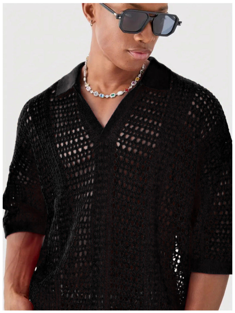 POLO IN MAGLIA TRAFORATA