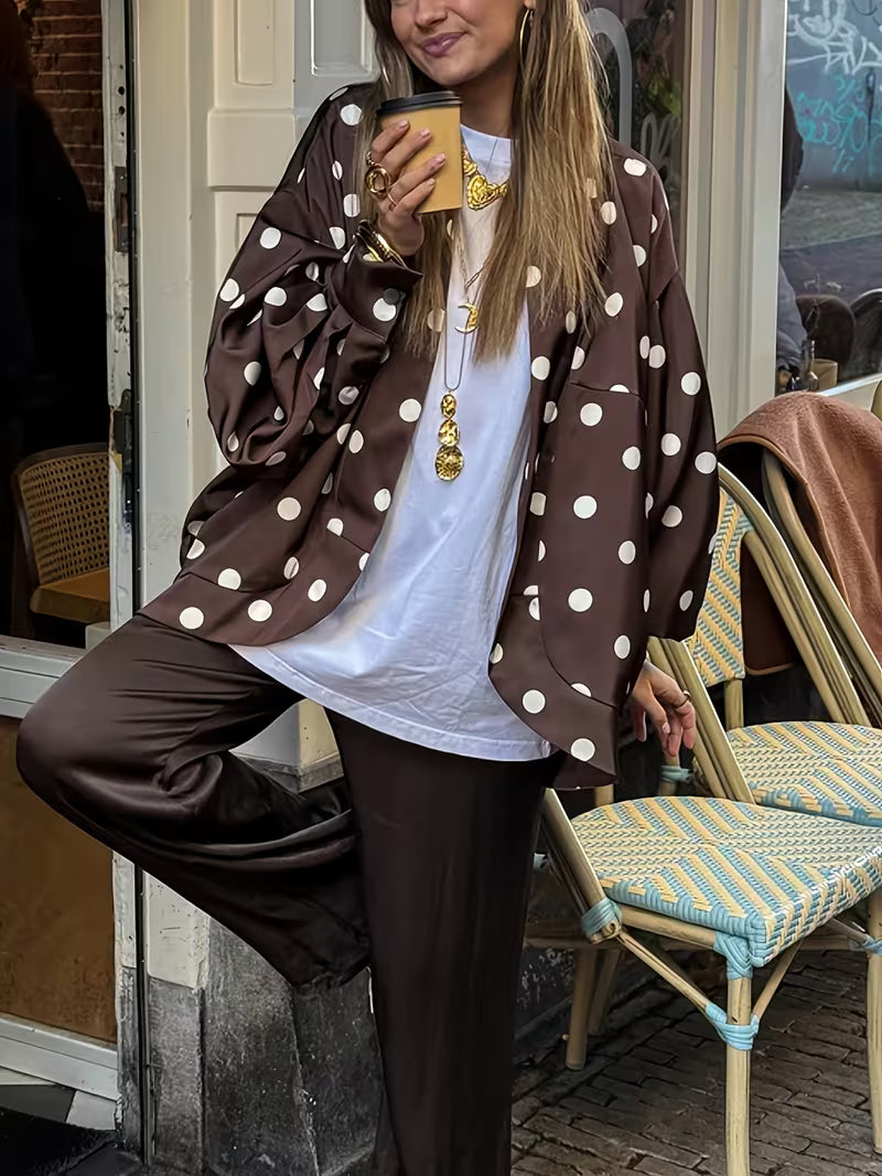 GIACCA KIMONO IN RASO A POIS