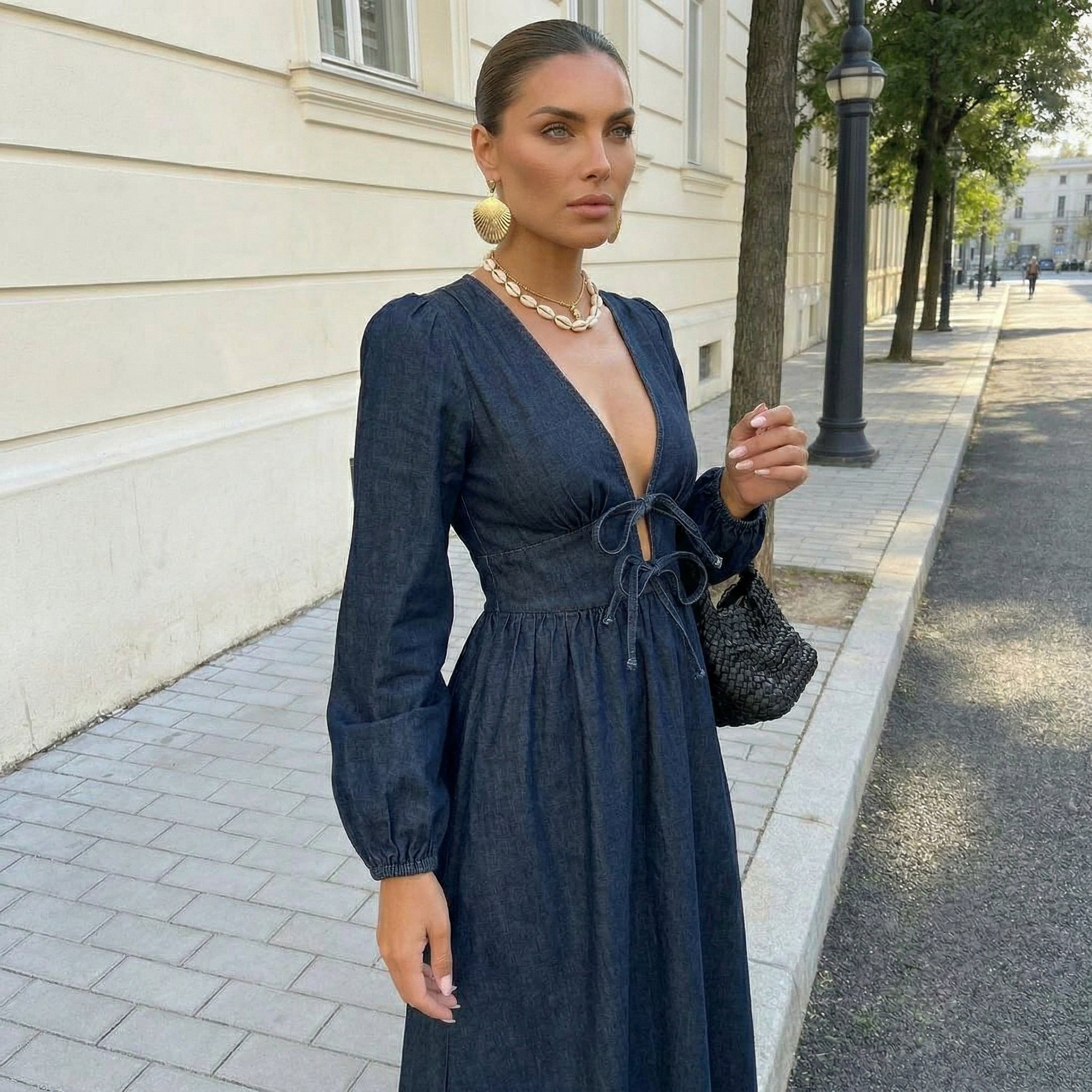 VESTITO MIDI IN DENIM