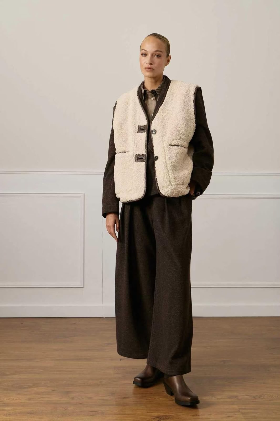 GILET IN TESSUTO EFFETTO BOUCLE'