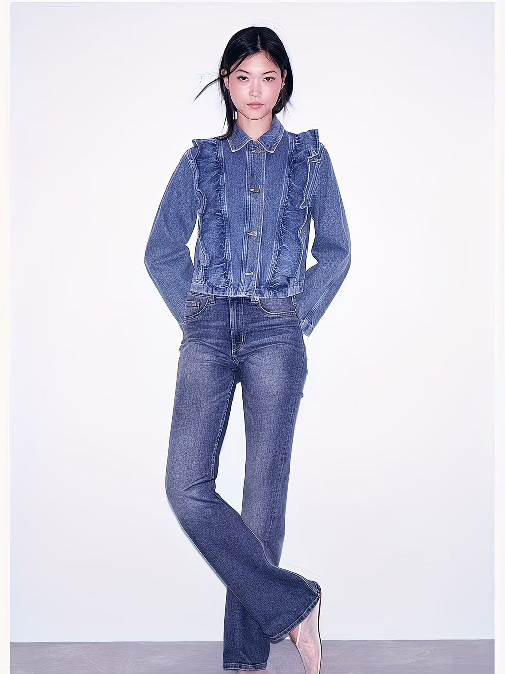 GIUBBINO DENIM ROUCHES