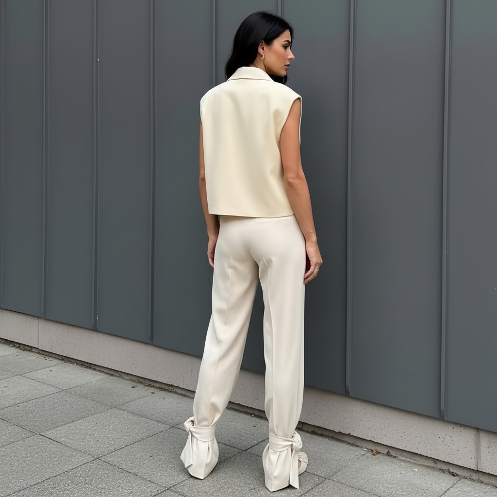 Gilet Beige - Di Spalle