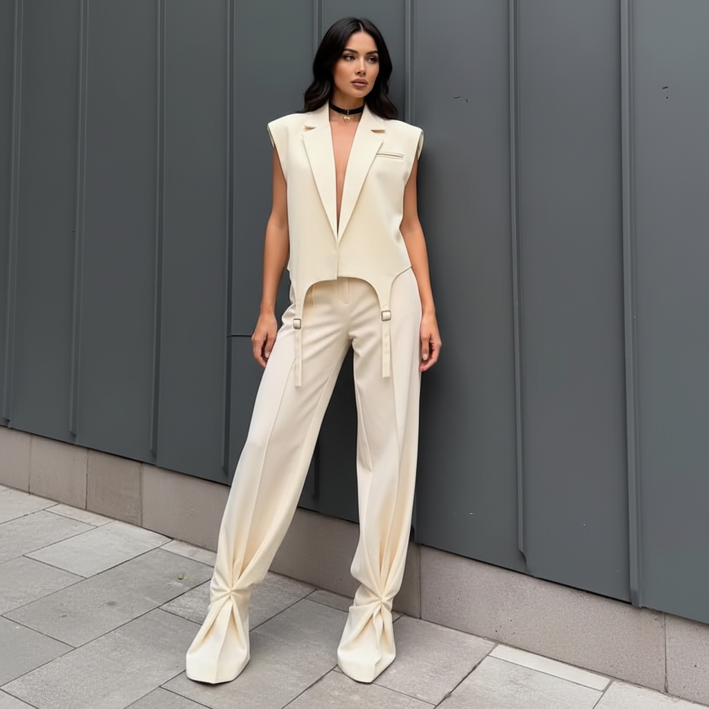 Gilet Beige - Figura Intera 1