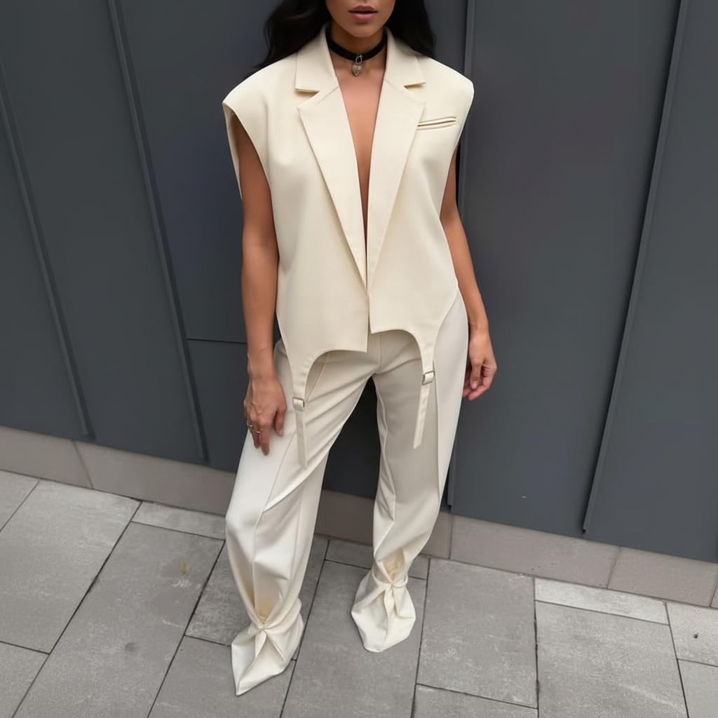 Gilet Beige - Figura Intera 2