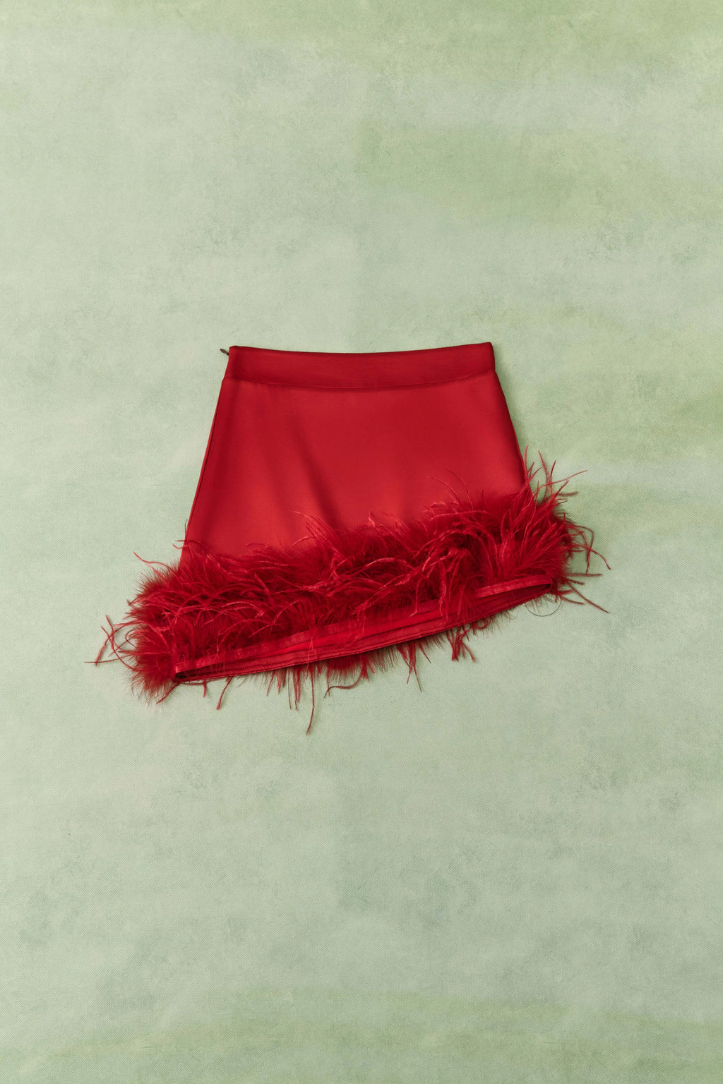 GONNA SATINATA CON PIUME BY LUMINA