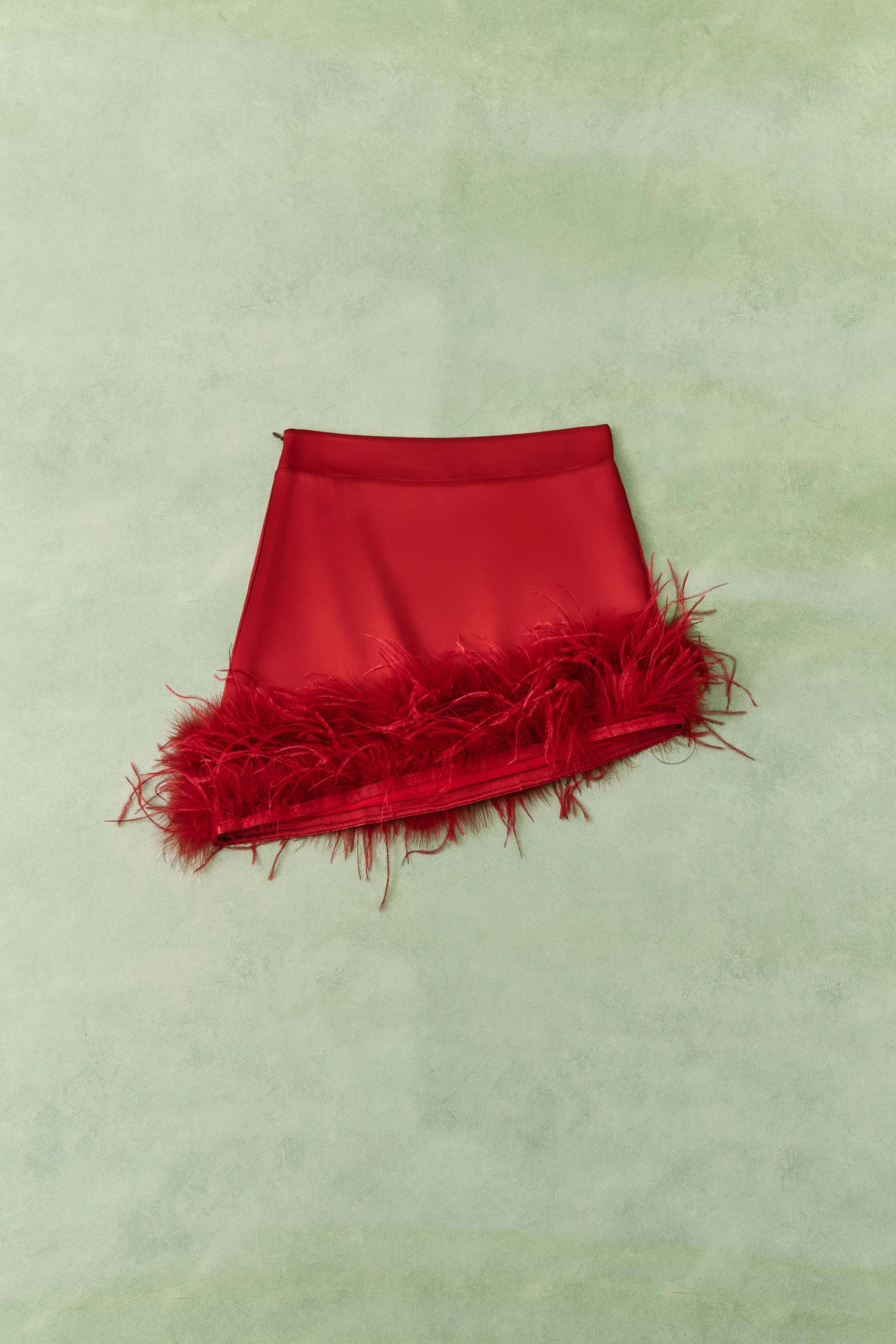 GONNA SATINATA CON PIUME BY LUMINA