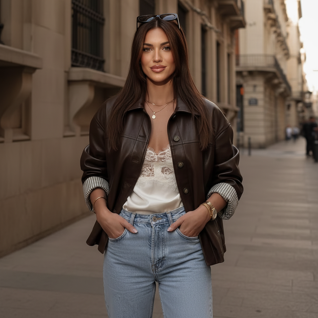 Leather Jacket - Hands in Pockets