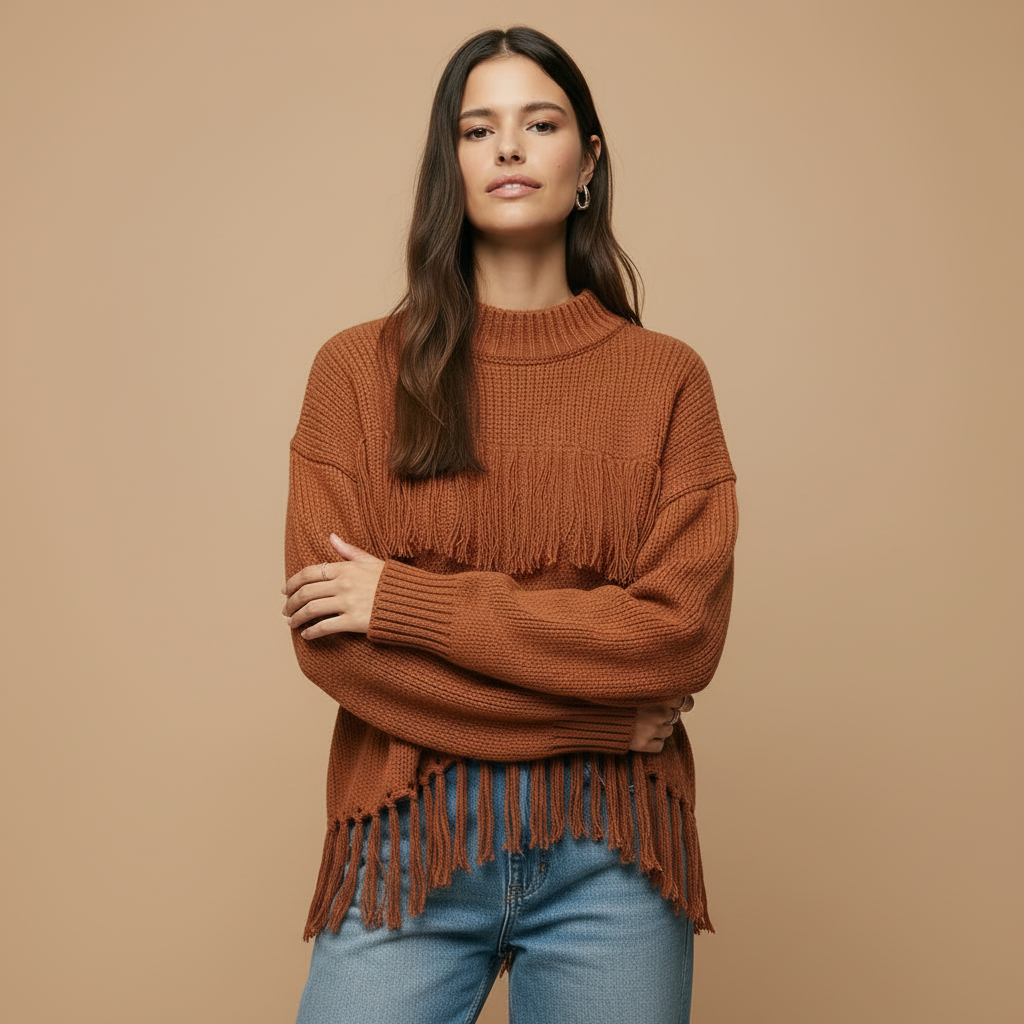 Modella con braccia incrociate
