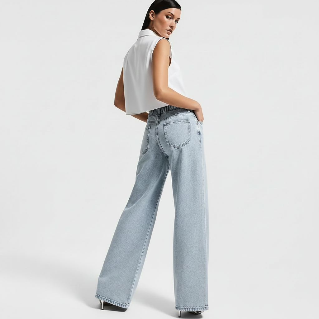 Modella Jeans Retro Senza Anelli
