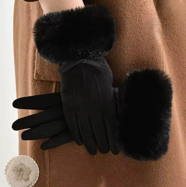 GUANTI SCAMOSCIATI CON PELLICCIA