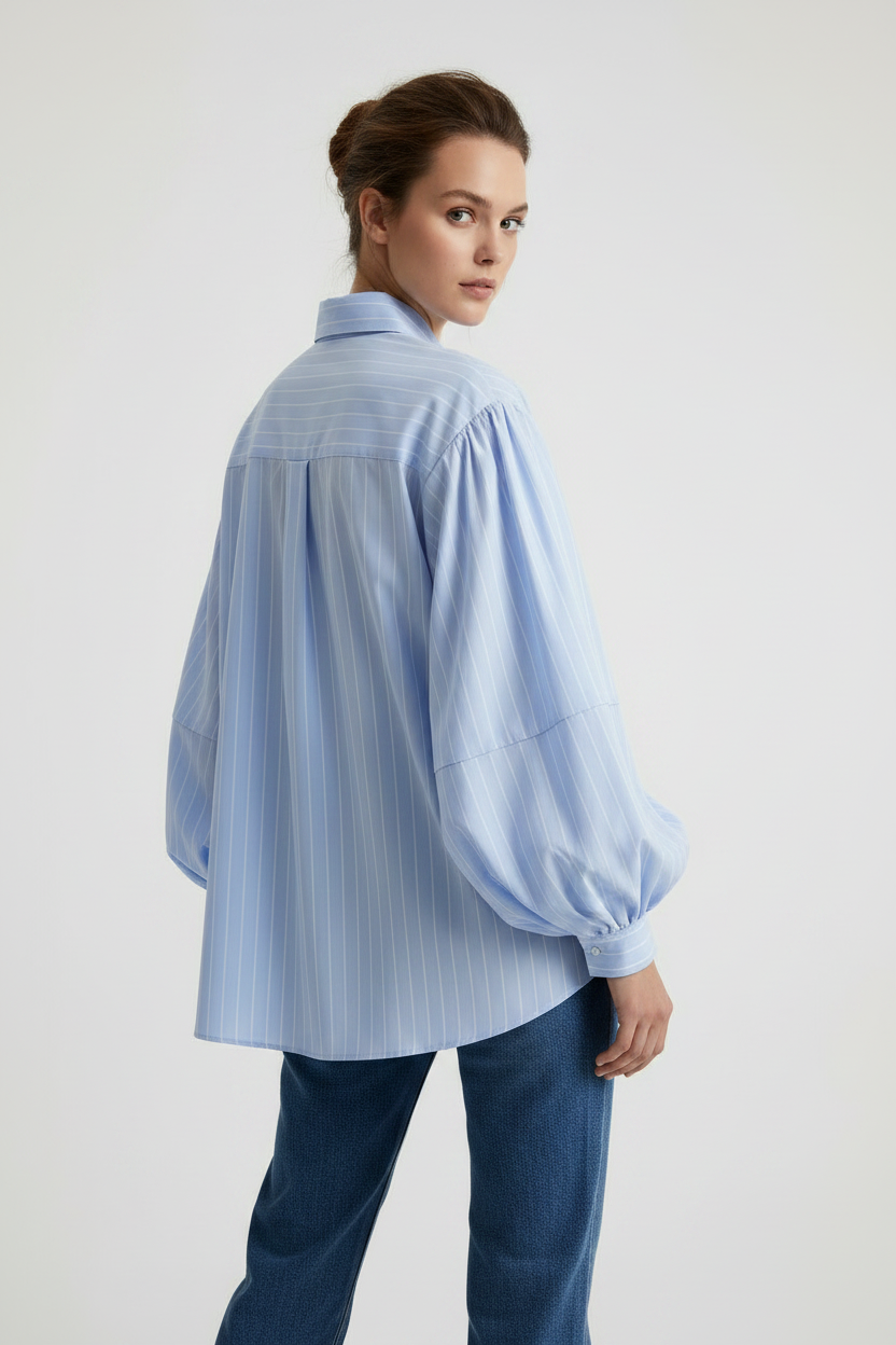 CAMICIA A RIGHE MANICHE BALLOON