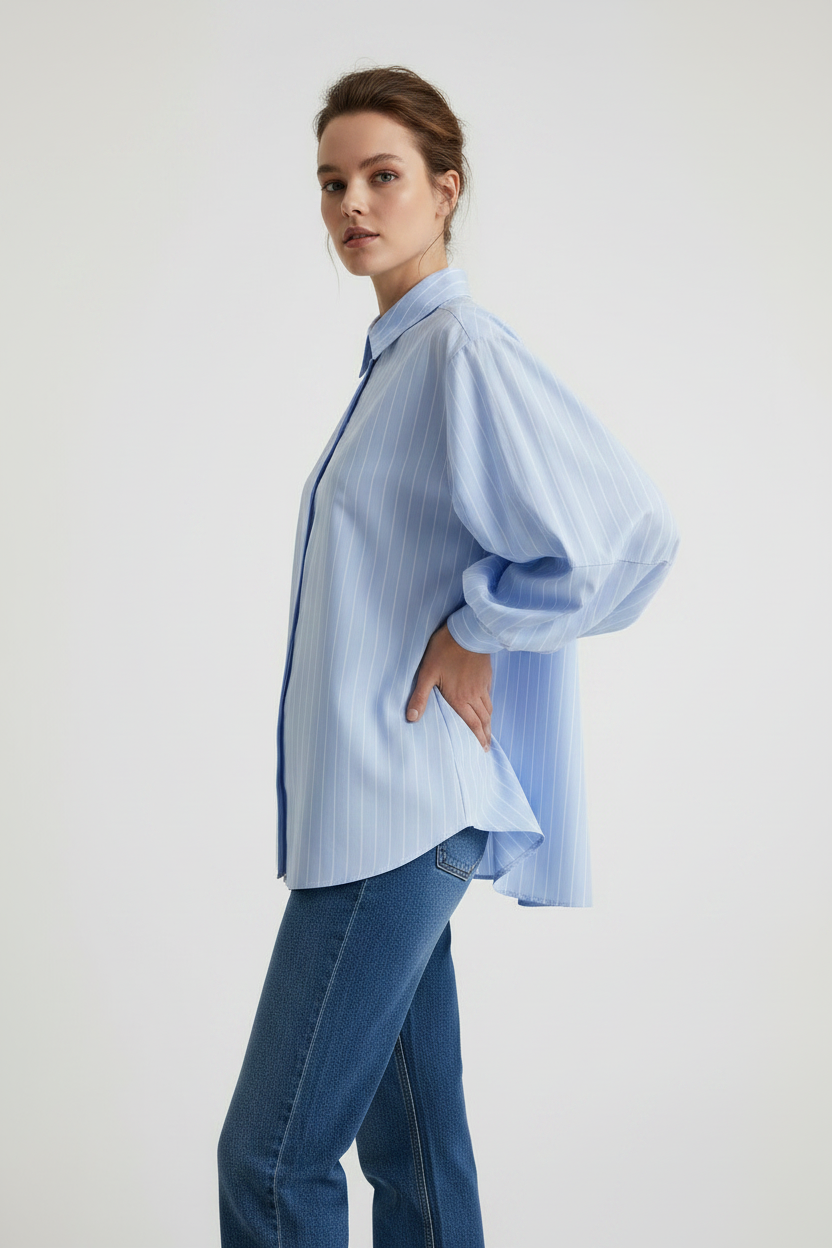 CAMICIA A RIGHE MANICHE BALLOON