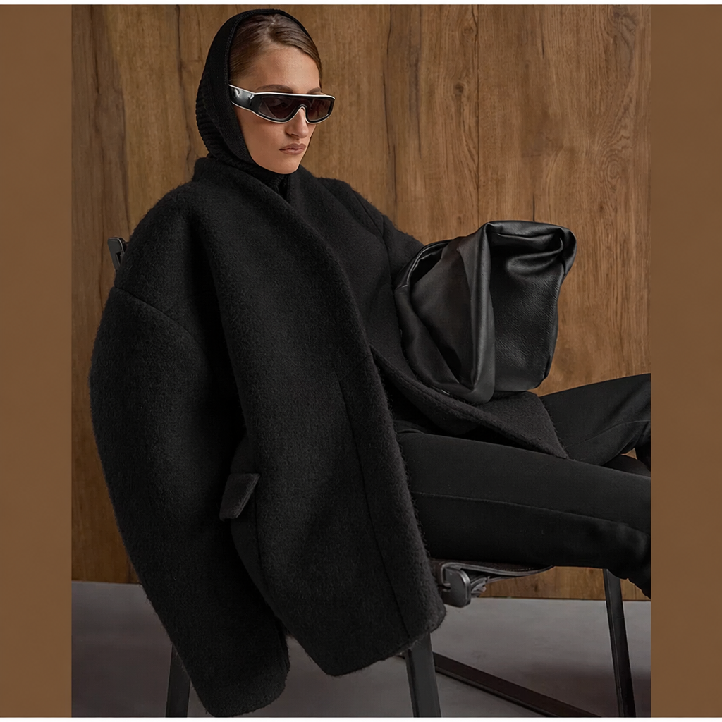 Prima foto con cappotto nero