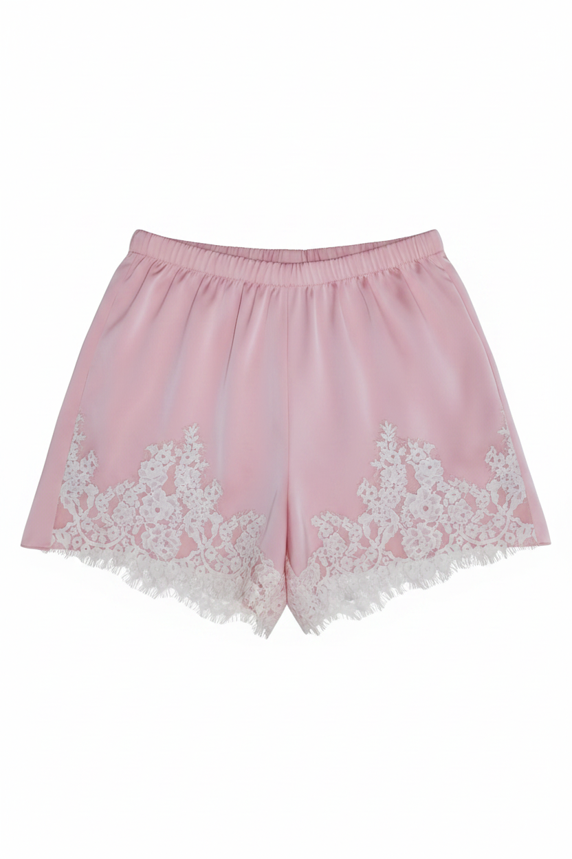 Shorts rosa fronte flat lay