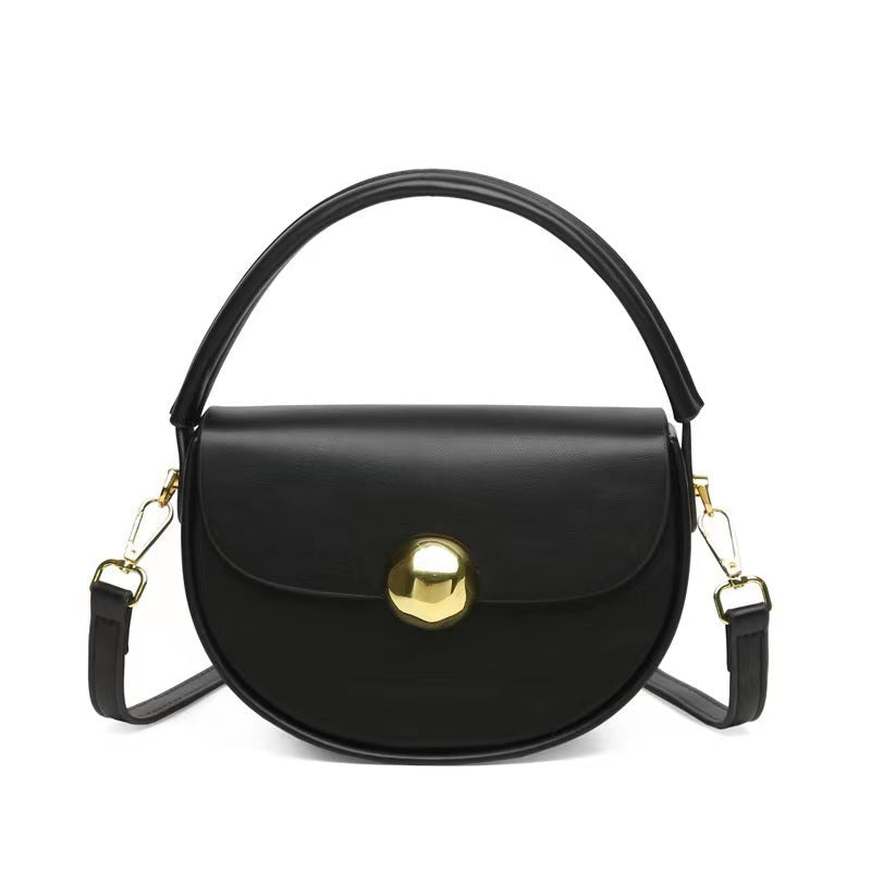 BORSA A TRACOLLA CON BOTTONE ORO