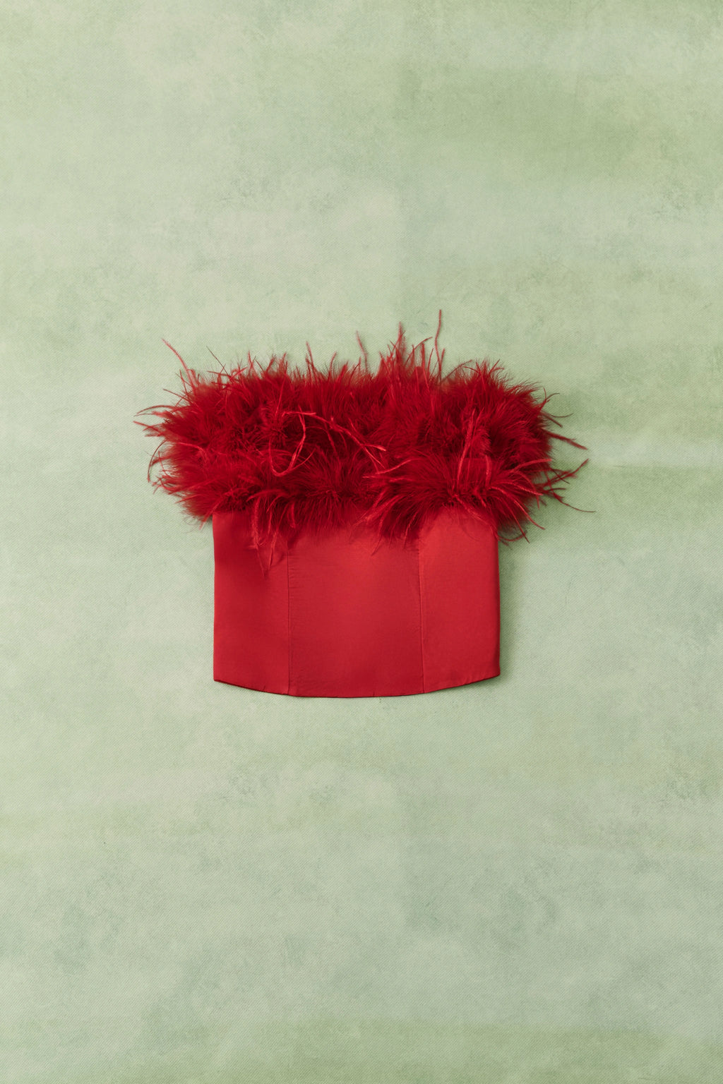 TOP SATINATO CON PIUME BY LUMINA