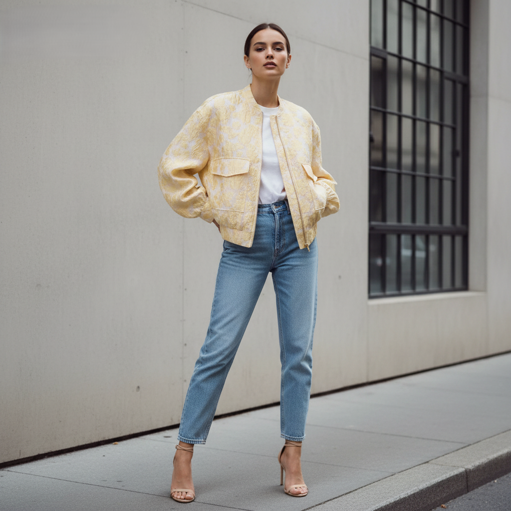BOMBER JACQUARD FLOREALE